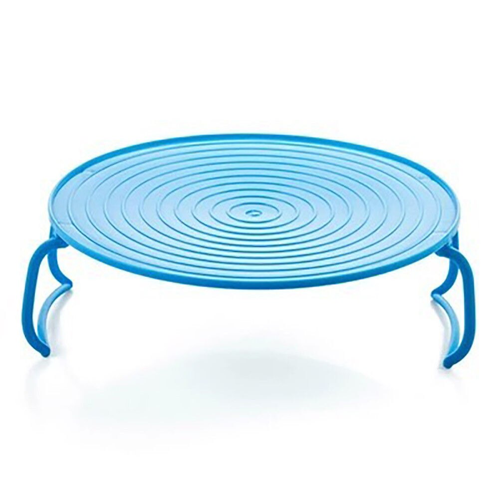 Se puede calentar en horno microonda bandeja para cocción al vapor estante para comida tazones soporte estante de cocina organizador placa soporte herramienta accesorios de cocina: Azul