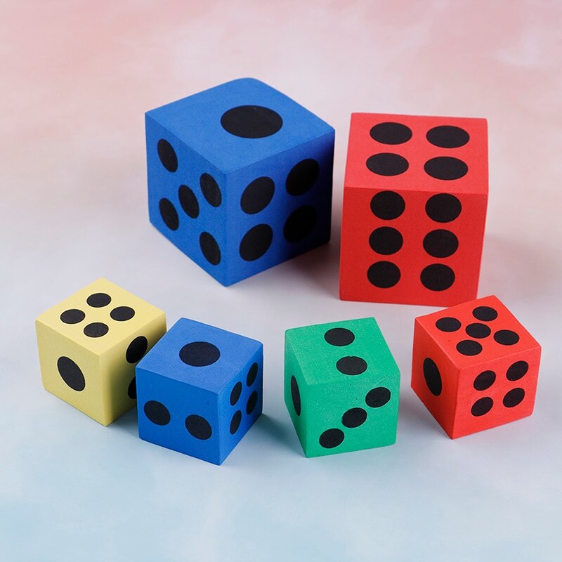 1Pc 6 Zijdig Sterven Draagbare Tafel Games Dobbelstenen Schuim Dot Dobbelstenen Beste Willekeurige Kleur Acryl Ronde Hoek Dobbelstenen
