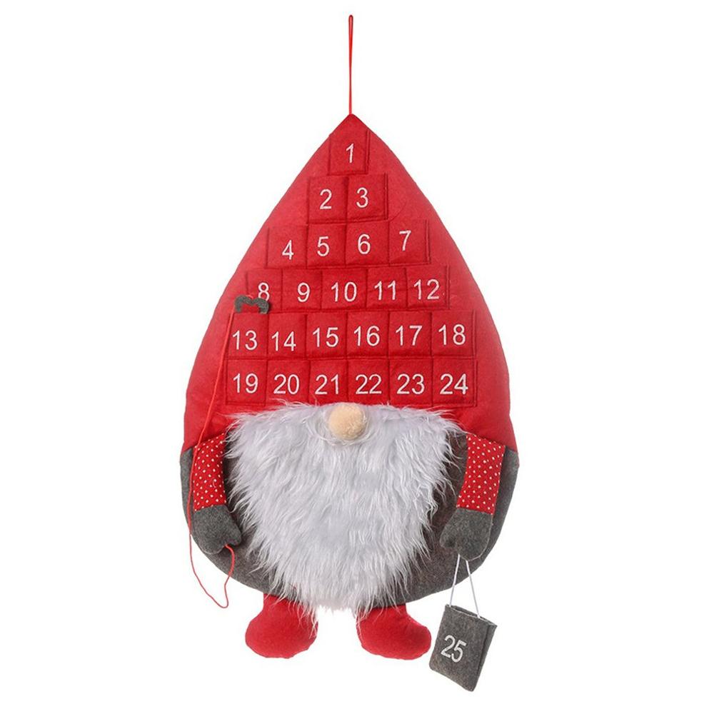 Kerstartikelen kerstversiering noordse bos oude mannen kalender rudolph aftelkalender kerstkalender: Rood