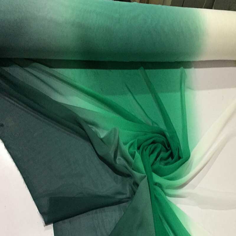 Tejido 100D transparente Chifon, tela de vestido de noche para disfraz, gradiente de gasa, 2 tonos: 02