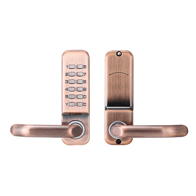 OSPON bouton-poussoir mécanique poignée à levier sans clé serrure de porte OS209A: Red bronze