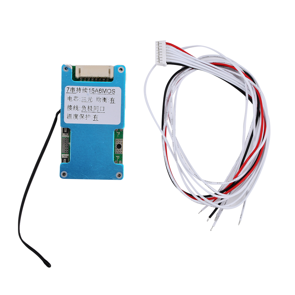 Balanced BMS 7S 24V 15A 20A 25A Lithium 18650 Battery Charge Board Equalizer with NTC Temperature Protection For Ebike/Escooter: black