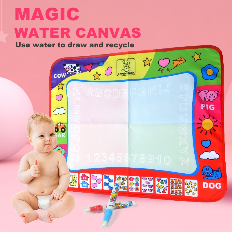 Esterilla de dibujo de agua mágica para niños, 80*60CM, juguetes digitales para niños, dibujo de agua, tablero de pintura de letras, juguete educativo para niños