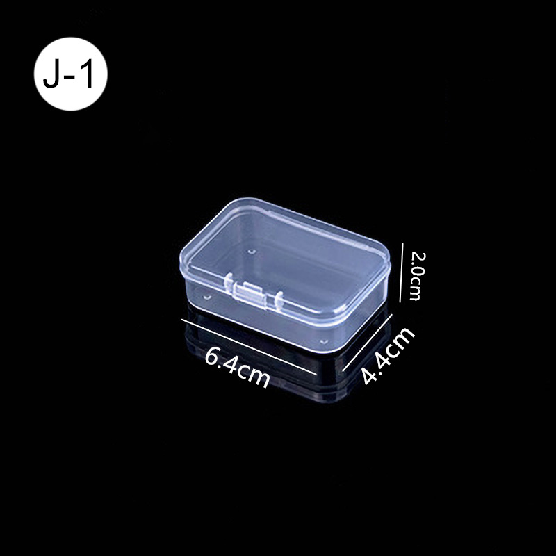 Mini cajas rectangulares de plástico transparente para almacenamiento de joyas, contenedor, caja de embalaje para pendientes, anillos, cuentas, colección de artículos pequeños: Rojo