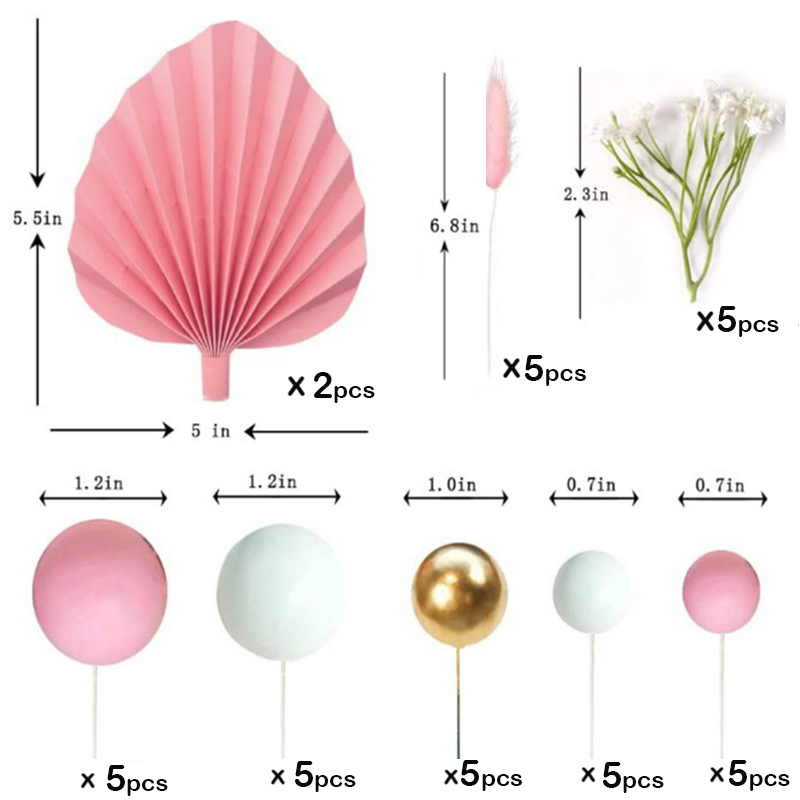 1Set Gouden Palm Blad Decoratie Bloem Voor Cake Topper Papier Verjaardag Gelukkig Party Cake Gouden Palm Bakken Gebak Decor bohemian: Olijf