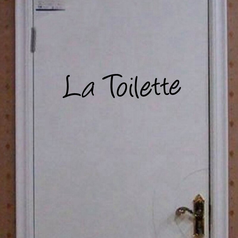 French Home Decoration -Toilet Entrance Sign sticker La Toilette Wall sticker quote decal for france home toilette decor