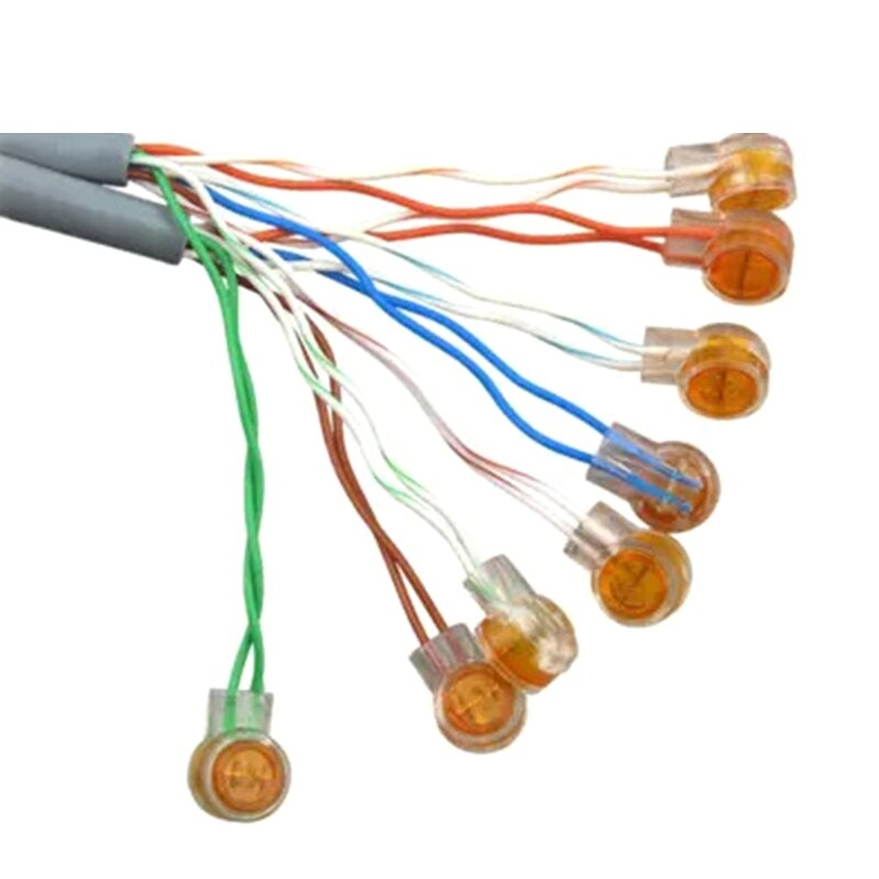 Conector de empalme de Gel K1, conectores de cable de 1 puerto, naranja claro (paquete de 200)