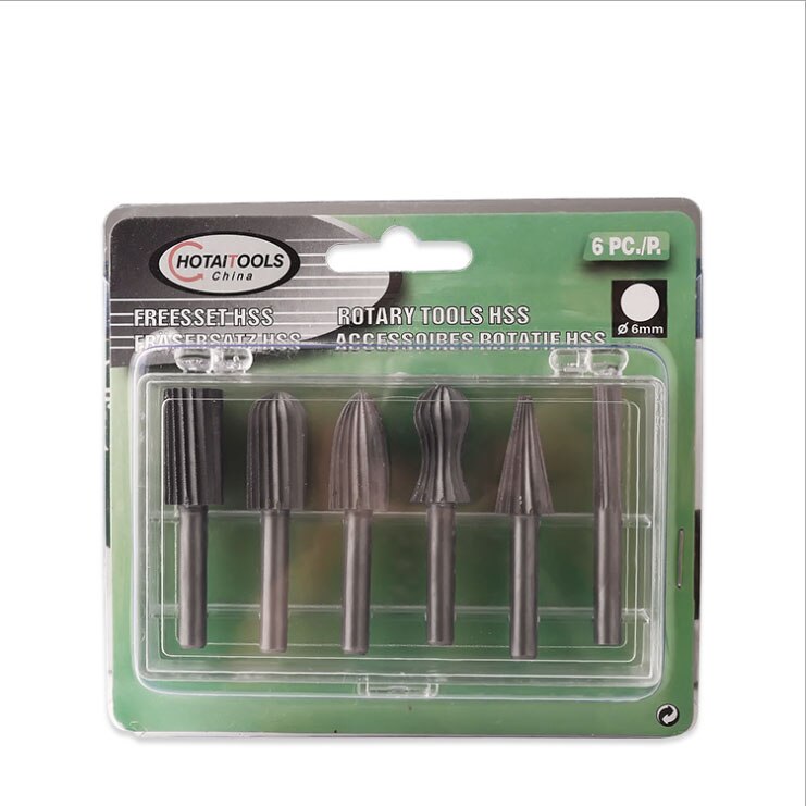 6 Pcs Rotary Rasp High Speed Steel Woodworking Tool Rasp Rotary Files Set 3mm/6mm Shank Diameter For Grinding Carving Head Tool