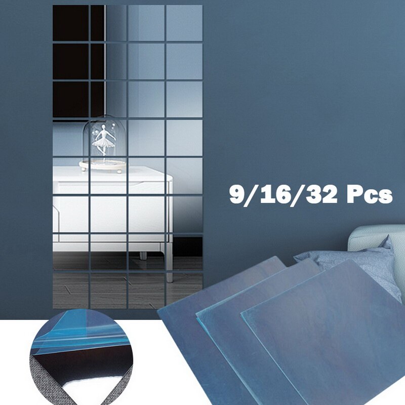 Pegatinas decorativas de espejo acrílico 3D, decoración autoadhesiva de arte DIY para sala de estar, dormitorio, baño, pegatinas de espejo Acrílico