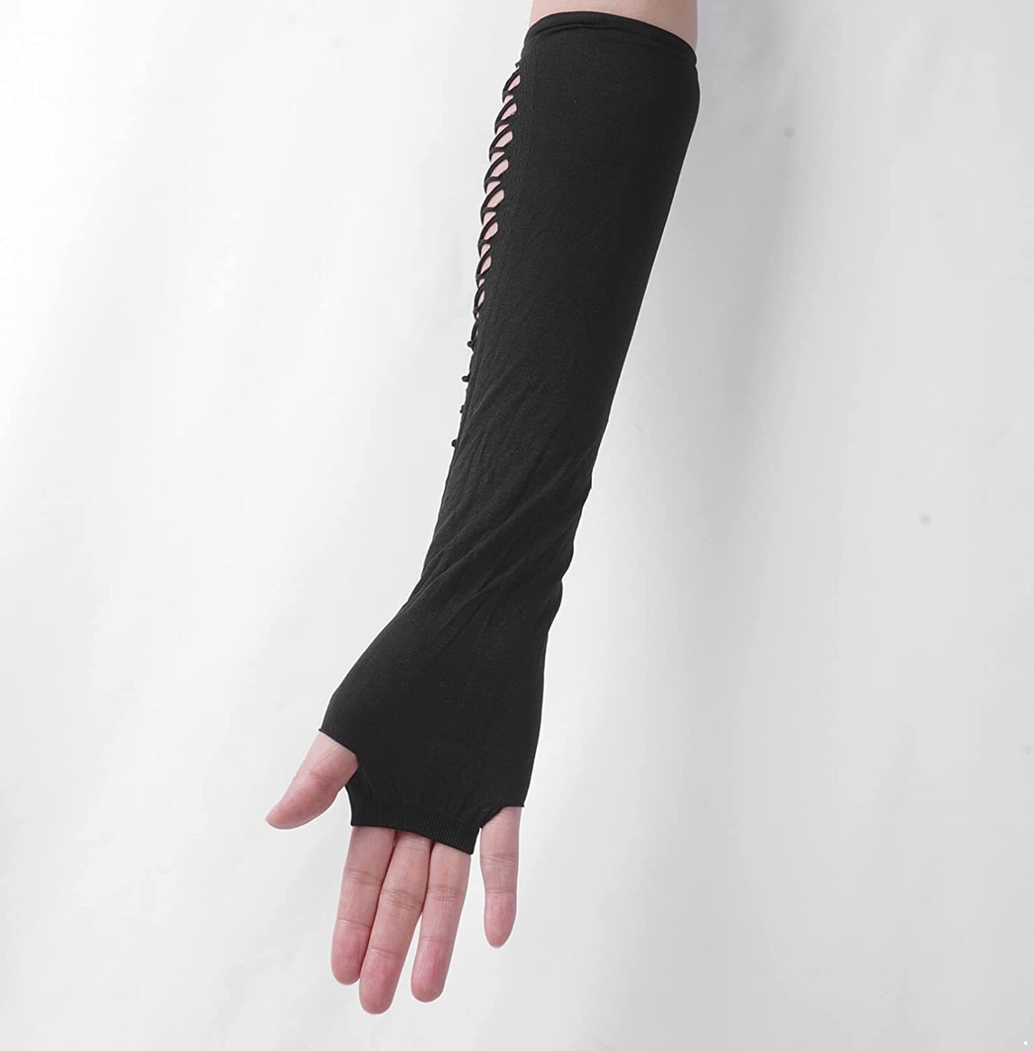 Emo Fingerless Gloves women Punk Dark Gothic Cuff Men Hip Hop Hollow Out Rock Gloves E-GIRL Grunge Emo Accessories Mall Goth