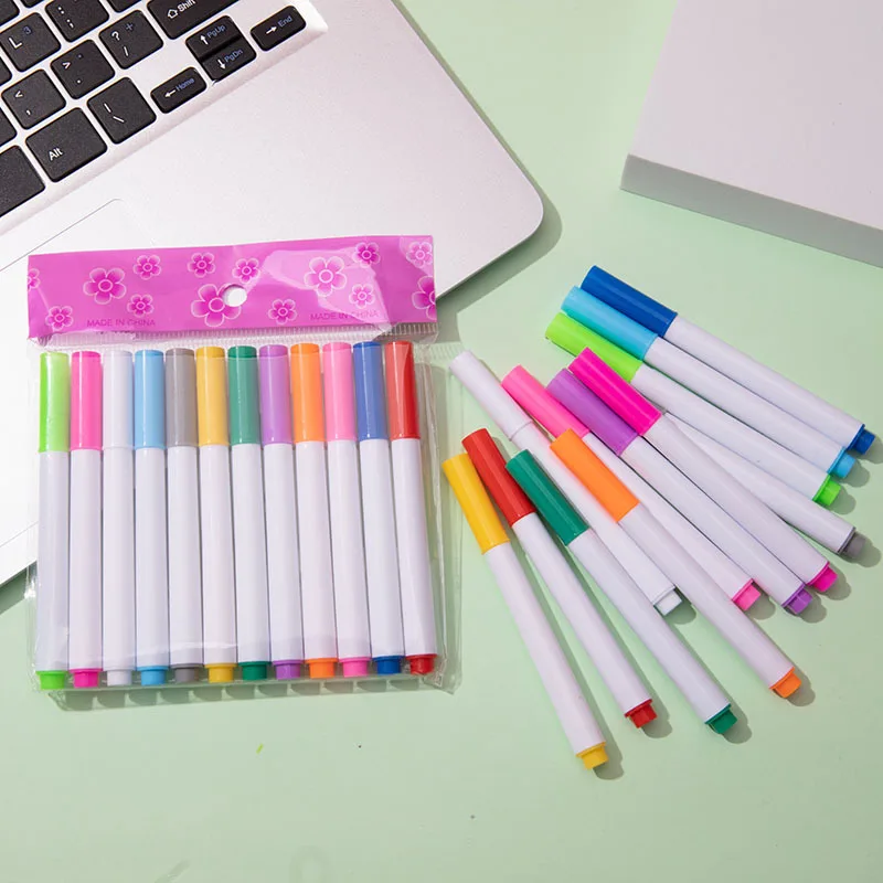 8 Pcs Erasable Whiteboard Pens Set - Magnetic, Easy to Wipe, Scratch-Free Markers with Color Random - Office Supplies