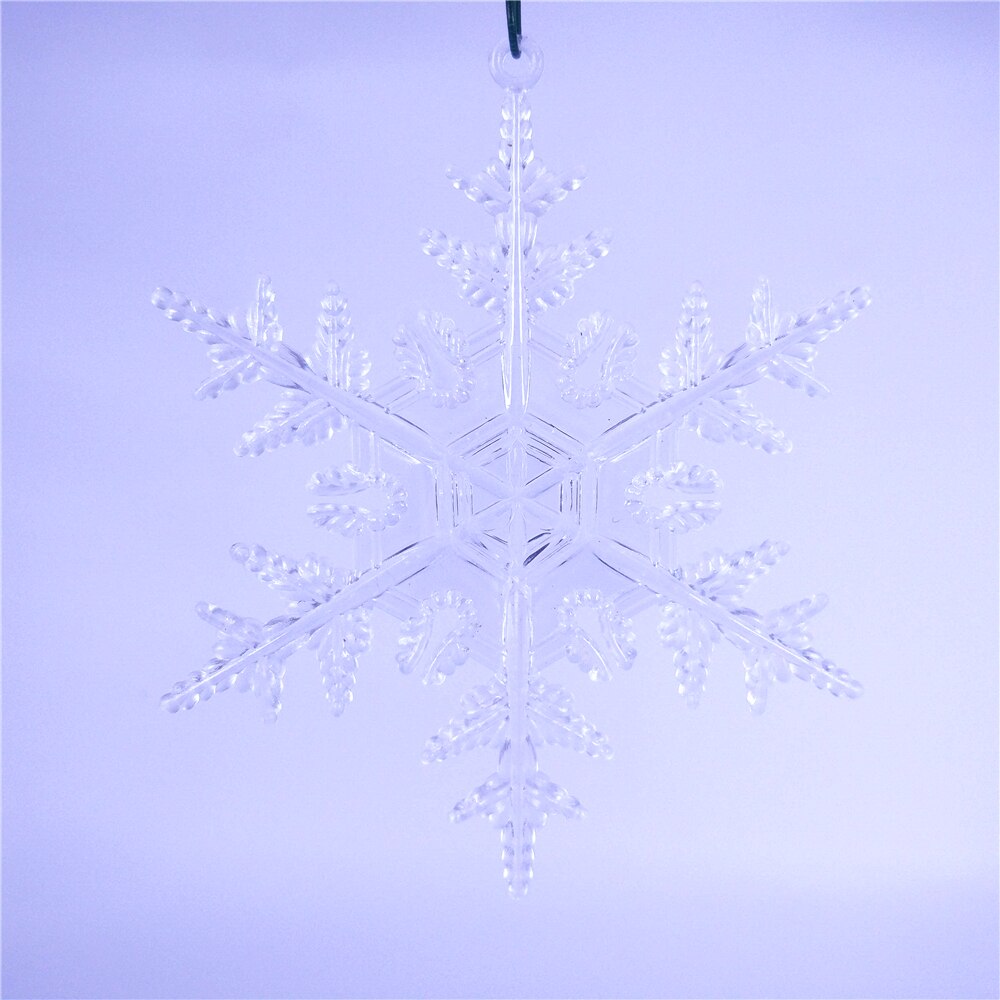 20 stks/partij Sneeuwvlok Vorm Clear Crystal Plastic DIY decoratieve Ambachtelijke Jaar Kerstboom Ornamenten Raamdecoratie