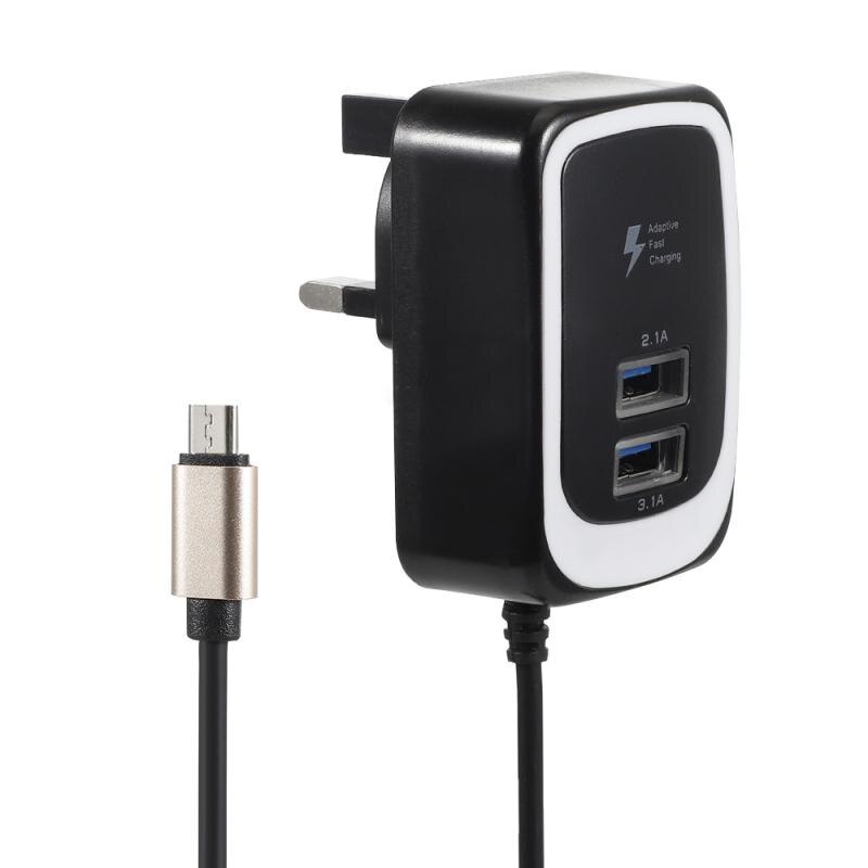 2.4A USB LED Mobile Phone Charger With MICRO Cable Travel Charger With Illuminated Charging Head