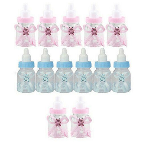 12pcs/lot Baby Shower Baptism Christening Birthday Party Favors Candy Box Bottle