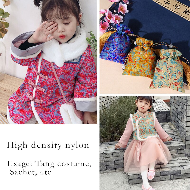Chinese imitation silk style brocade pattern jacquard pattern fabrics cheongsam kimono diy damask sewing material
