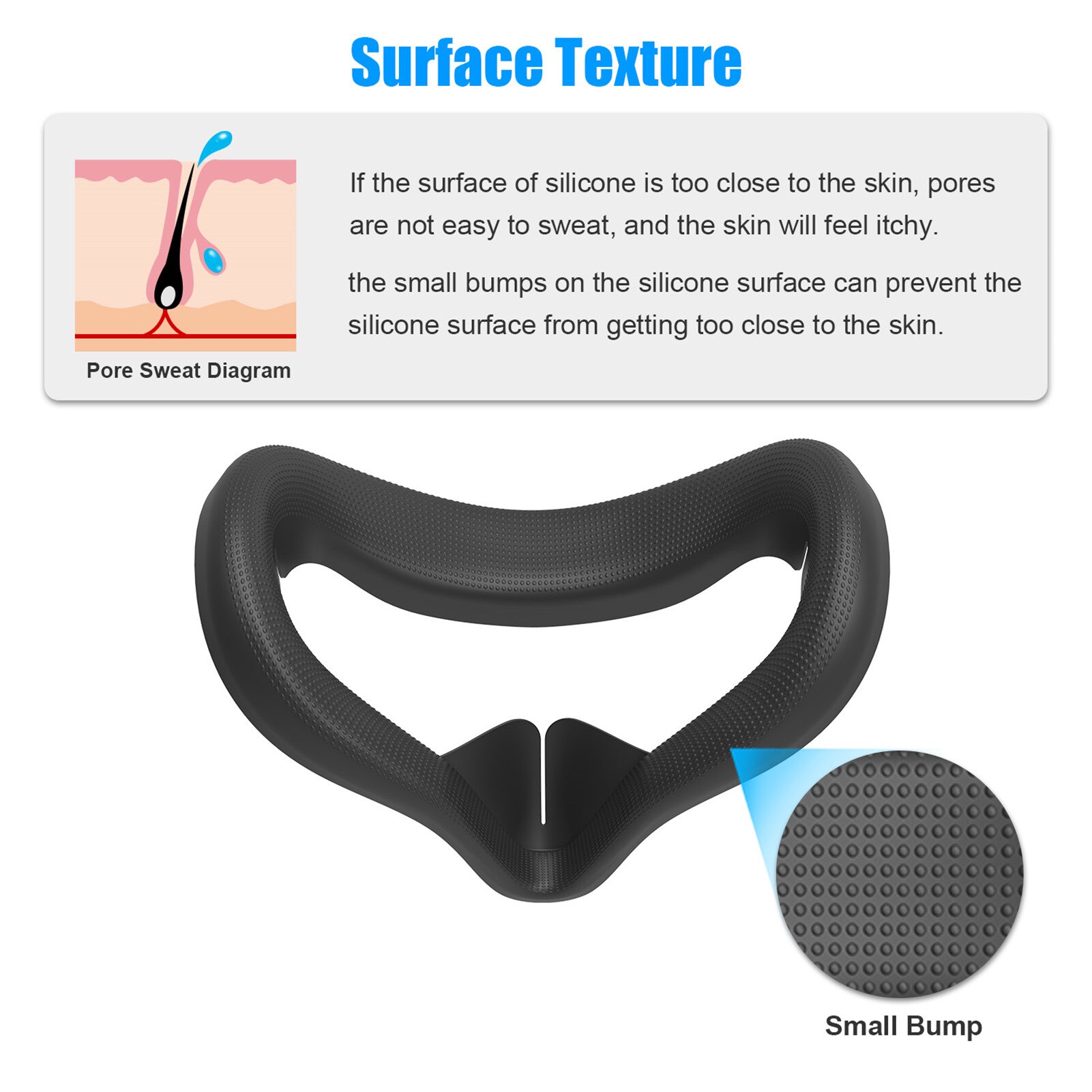 Silicone Face Cover Cushion For Oculus Quest 2 VR Headset Soft Comfortable Anti-light leakage Support wearing glasses Eye Pad