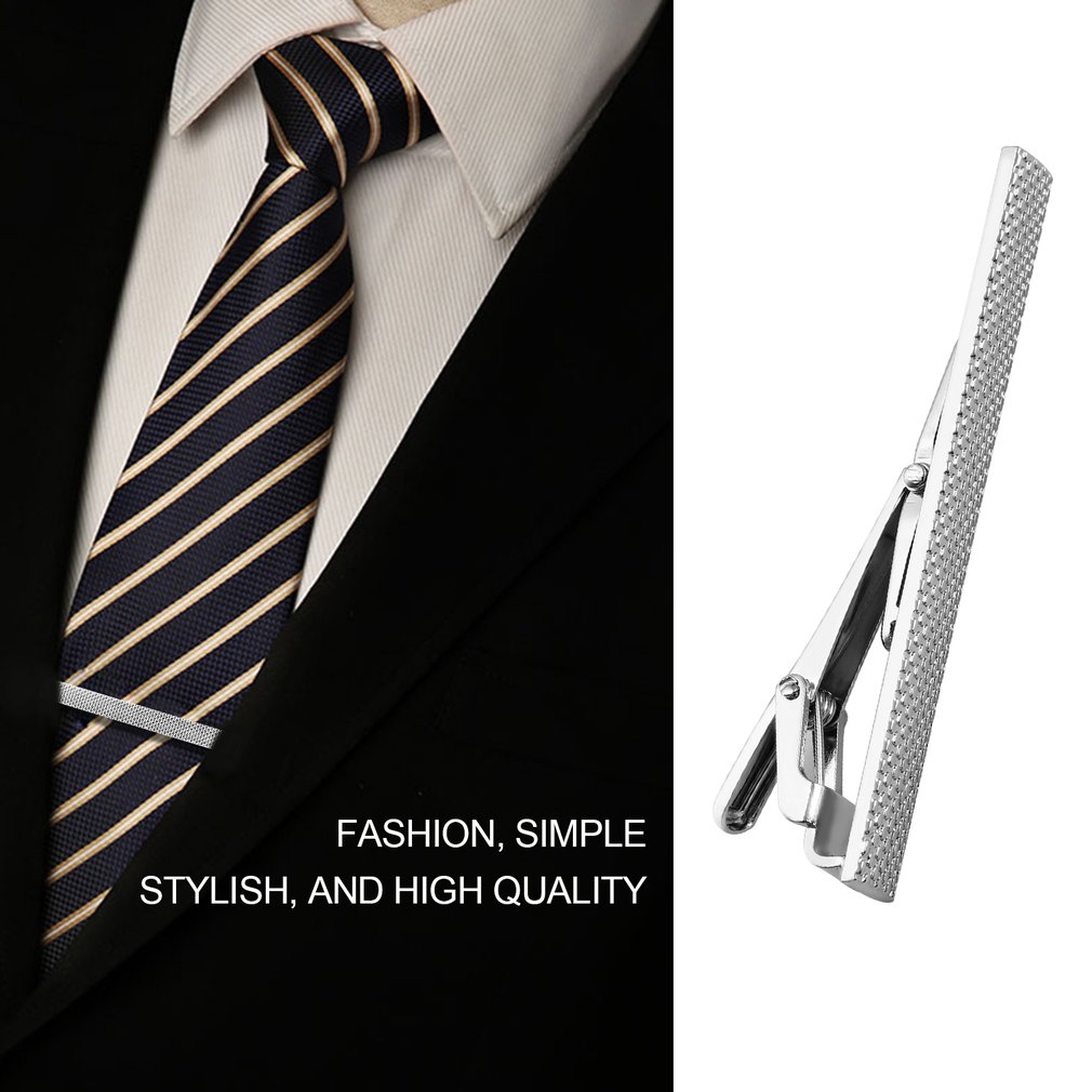 Mannen Dasspeld Business Casual Roestvrijstalen Slanke Klassieke Tie Sluiting Bar Pin Clips Voor Mannen Staal Zilveren Kleur Voor pak