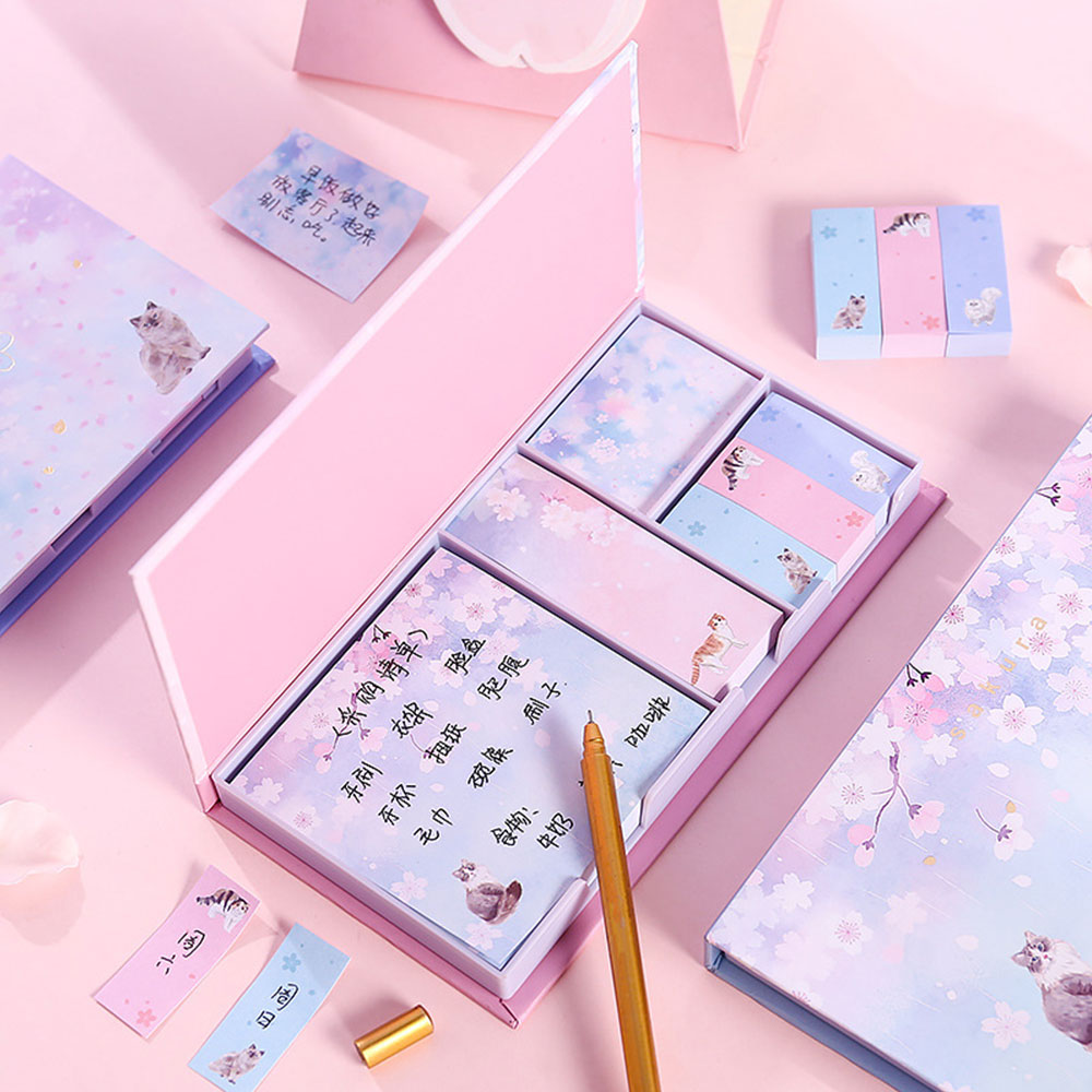 Girl'S Heart Sticky Note Notebook Little Book Sticker Set Star Sticky Notes Boxed Tearable Note School Supply Bookmark