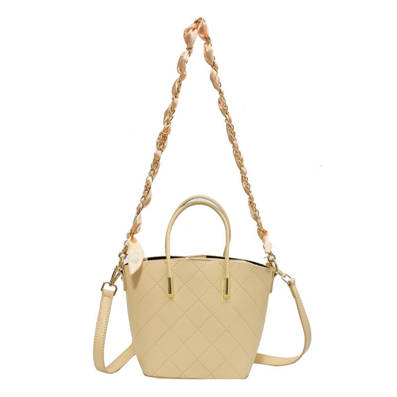 Weiche pu-leder-umhängetaschen für damen, beliebt Ich bin koreanischen stil, niedliche Eimer-Tasche, Bote Tasche mit einer schulter.: Hellgelb