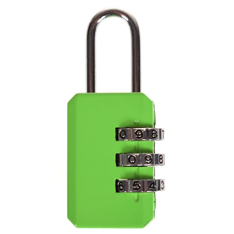 6 kleuren 3 Digit Dial Codenummer Wachtwoord Combinatie Lock Kleine Draagbare Reizen Bagage Rits Zak Hangslot Koffer Bag Lock: Green