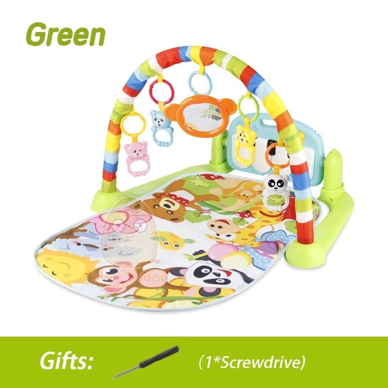 Baby Voet Piano Spelen Muziek Puzzel Mat Activiteit Gym Deken Toetsenbord Educatief Rack Speelgoed: green