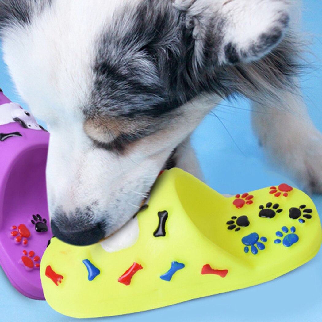 Valp toffel leksak rolig interaktiv leksak tecknad tass hund barnsjukdomar leksak husdjur pipande leksak hund bite ljud realistisk leksak slumpmässig färg