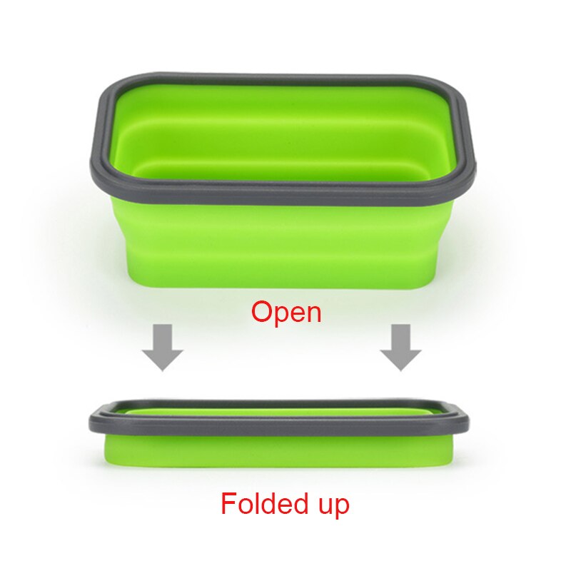 Lunch Box Silicone Bowl Folding Foldable Portable Food Storage Container Eco-Friendly GQ999