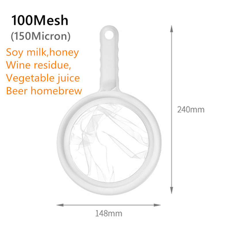 Colador de malla de nailon para cocina, alimentos y yogur, colador de malla de plástico con asa para filtrar jugo, leche, café de soja, miel: Verde