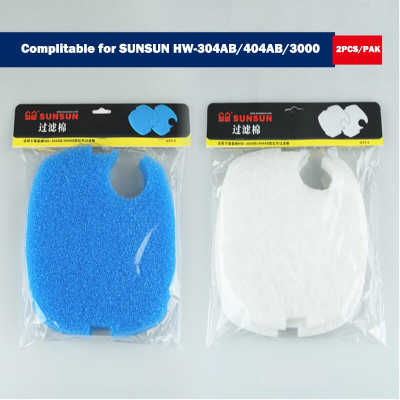 YYAQUA 4 unids/set Original azul blanco filtro cilíndrico almohadillas filtro grueso esponja almohadilla reemplazo para SUNSUN HW-3000 piezas de repuesto