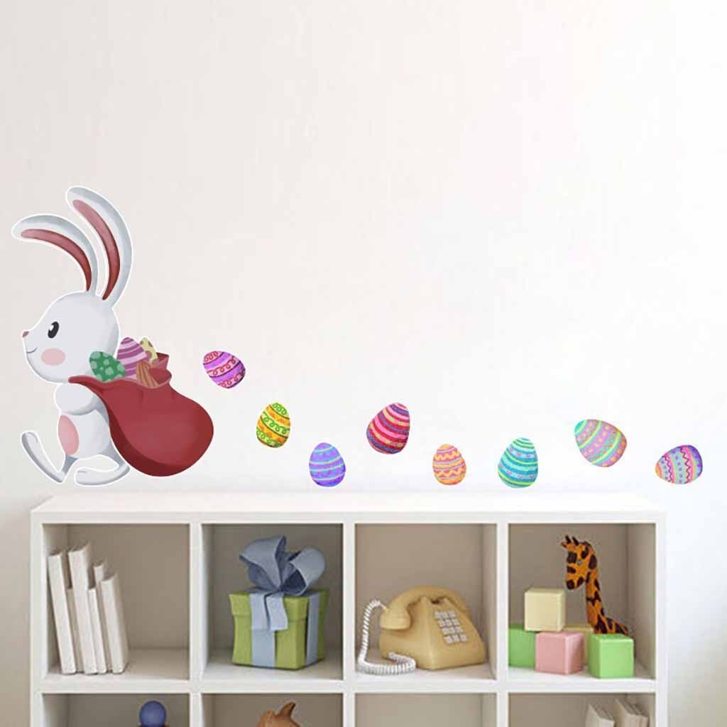 Easter Window Clings Decals Carrot Bunny Egg Window Sticker for Wall Door Decor Easter Party Home Decor Animal Sticker#30