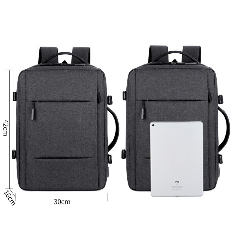 Große Kapazität Erweiterbar Männer Rucksack USB Ladung Männlichen Laptop Bagpack Wasserdichte Geschäft Reise Zurück Pack Gepäck Taschen