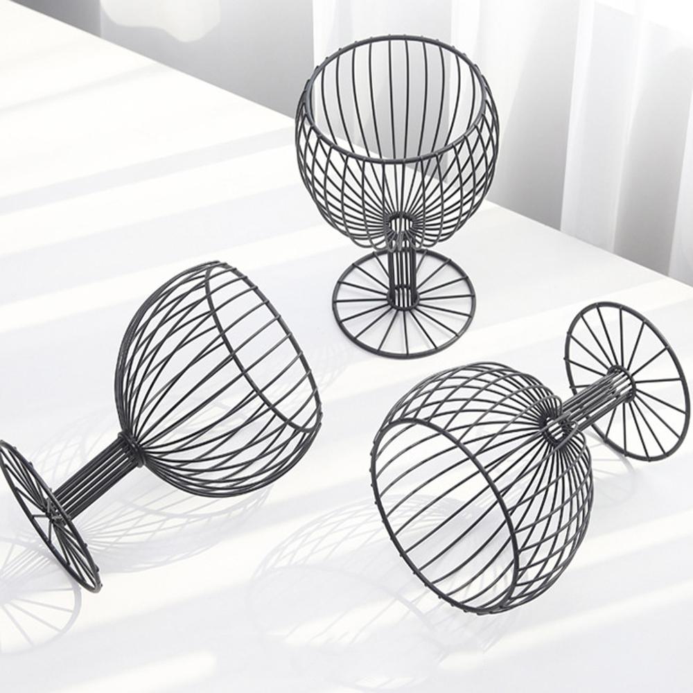 Paniers de rangement en fer forgé de luxe en verre à vin en forme de panier de fruits support de thé Table à manger fruits Snack organisateur panier de bonbons