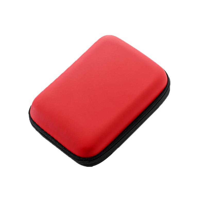 2.5 &quot;Hdd Tas Externe Usb Harde Schijf Schijf Carry Mini Usb Kabel Case Cover Pouch Oortelefoon Tas Voor Pc laptop Hard Disk Case: Rood