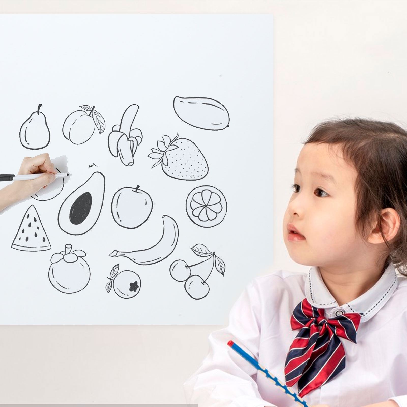 Pizarra blanca de electricidad estática, pegatinas de pared, almohadilla de dibujo para niños, papel tapiz de borrado en seco de plástico, tablero de escritura de dibujo de Graffiti