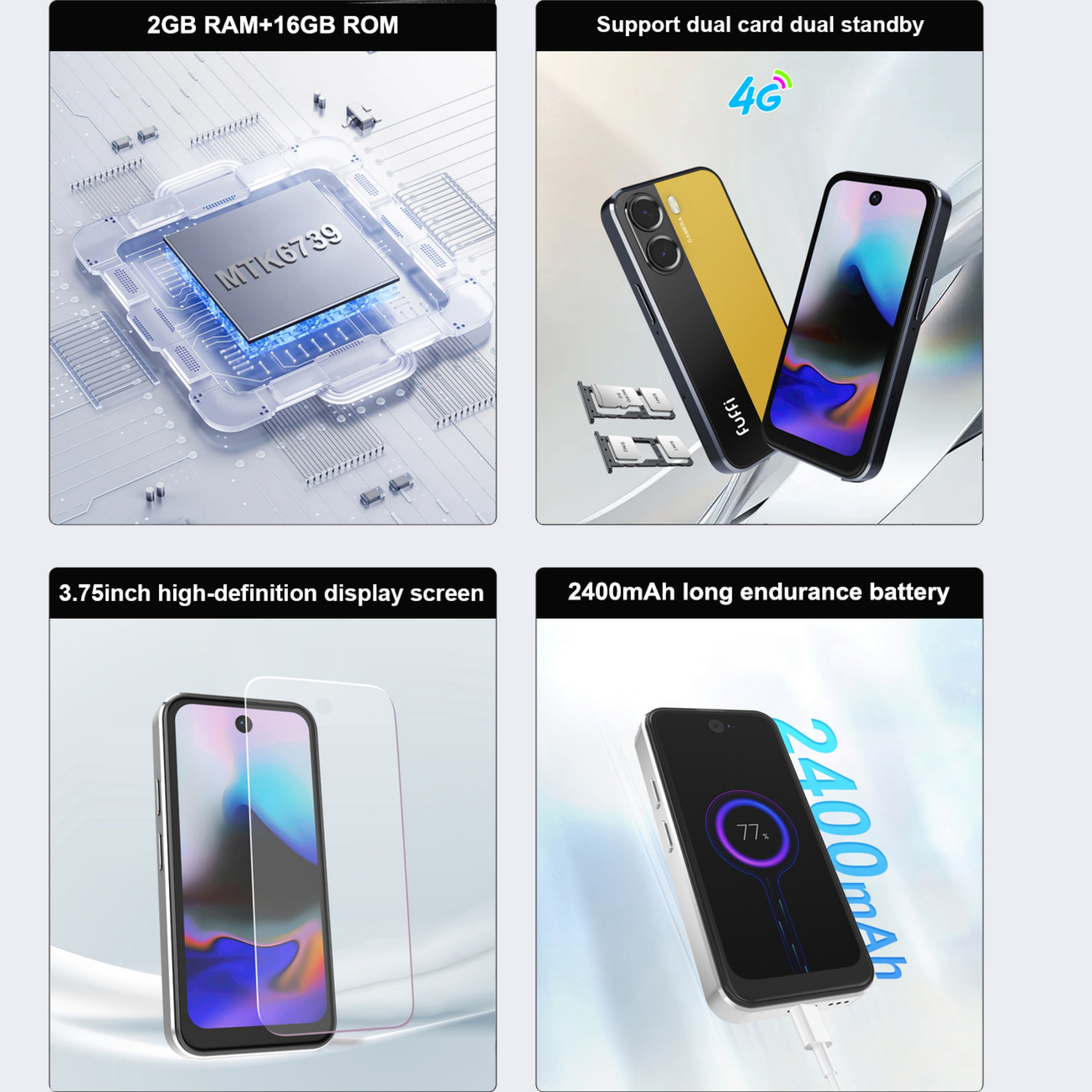 FUFFI-X7 Pro Mini Smartphone,4G Network,3.75 inch,2+16GB ROM,Android 10.0,Mobile phones,Google Play Store,2400mAh,Cellphones