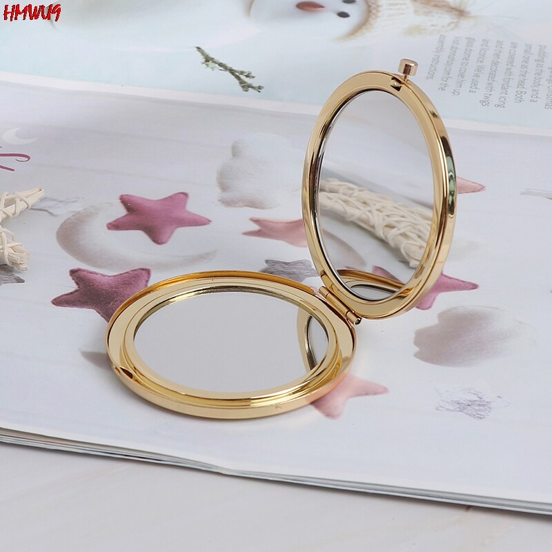 1PC Mini Double Side Mirro Women Ladies Make Up Mirror Cosmetic Folding Compact Pocket With Makeup Tool Nice