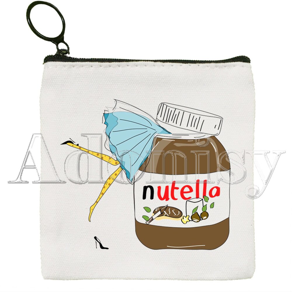 Nutella Nette Einfarbig Leinwand Geldbörse Kleine Frische Neue Reißverschluss Schlüssel Tasche Hand Tasche: A