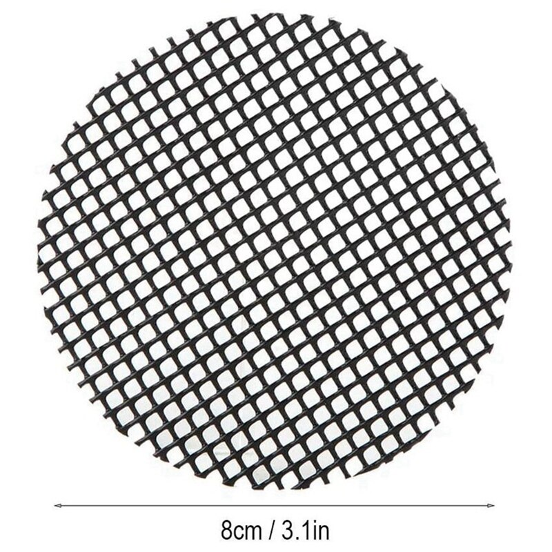 50 Pcs 8cm Round Flower Pot Hole Mesh Pad & 1x Lined Weeding Control Fabric Landscaping Ground Cover Membrane 1X10M