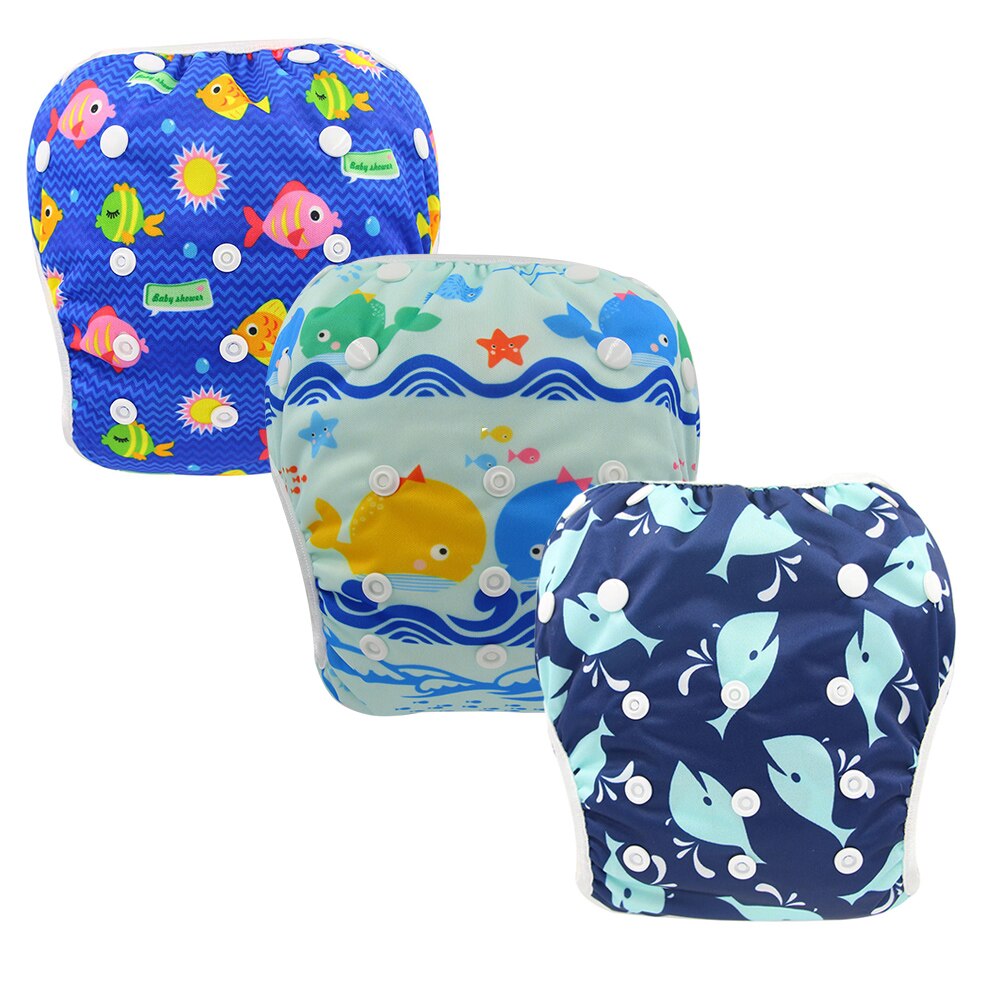 Ohbabyka – couche de bain réutilisable pour bébé et tout-petit, couche-culotte ajustable, taille unique, , de réception pour bébé, 3 paquets, nouveauté été: 697175