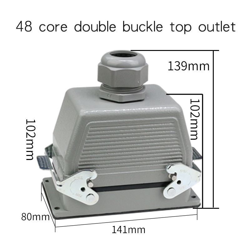 WZAZDQ Heavy Duty connector (granaatscherven-krimpaansluiting) 6-10-16-24-32-48 kernpin industriële waterdichte luchtvaartstekkerdoos: Blauw