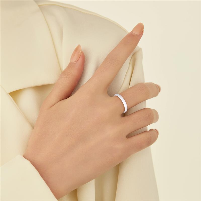 Colorful Smooth 3mm Ceramic Rings For Women Men Waterproof Jewelry Minimalist Wedding Never Fade Couple Ring