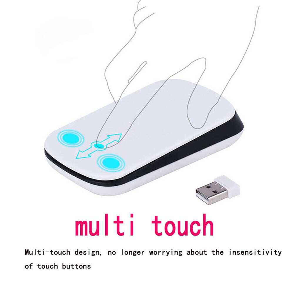 Wireless Touch Magic Mouse Ergonomic Ultra Thin Mice 1200DPI Optical Computer 2.4GHz Mice For Windows for Mac OS White