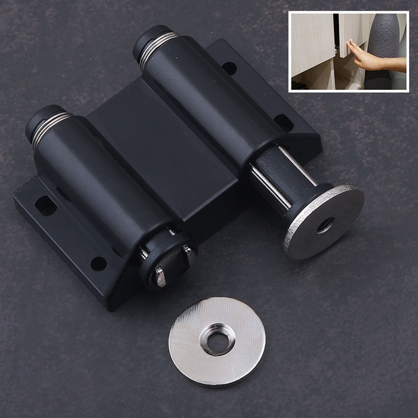 Dobbel magnetisk dør touch catch kjøkken skap spjeld buffere skap dør skuff skuff magnetisk skyv åpen lås svart