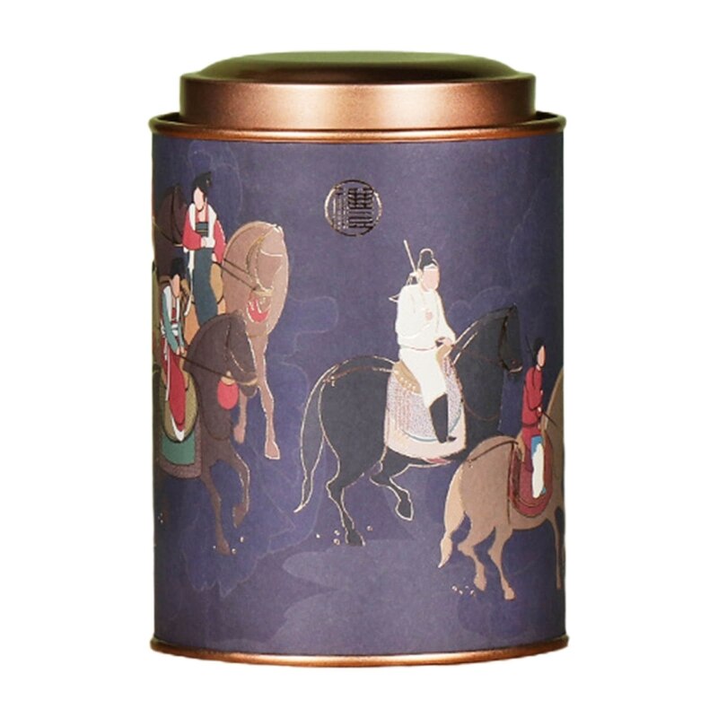 K1MF-recipiente redondo de lata para té, bote para hojas sueltas, azúcar, café con tapa hermética, utensilios de cocina de estilo chino