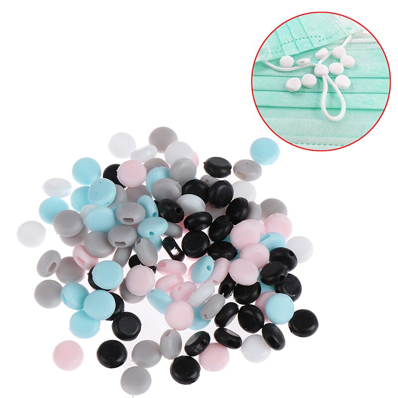 100 stk 15mm flate justeringsspenne perler silikagelbunner for maske elastisk snorstopper taulås diy stroppledning ende