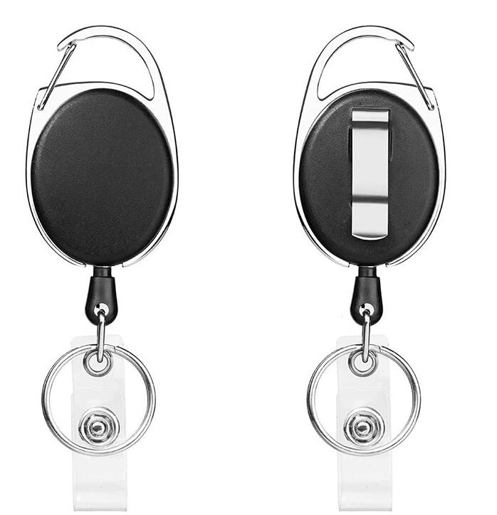 Porte-clé rétractable à tirette, 1 pièce, porte-Badge, bobine de ceinture extensible, lanière d&#39;identification, porte-carte: b Plastic