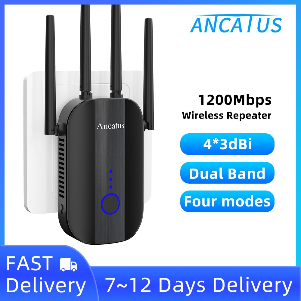 Ancatus A2 AC1200 Wifi Repeater 5G Krachtige Router 5Ghz Signaal Versterker Draadloze Extender 802.11ac