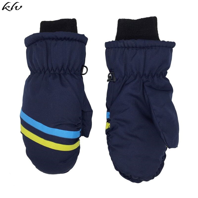 Guantes de esquí gruesos y cálidos para niños, con estampado geométrico, guantes resistentes al viento para invierno: DB