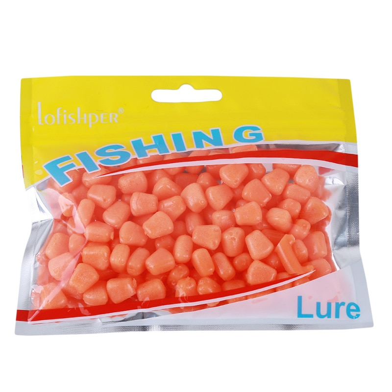 100 pièces/paquet appâts souples maïs avec odeur de maïs carpe leurres de pêche appâts flottants bionique maïs Grain pêche appât souple Silicone appât