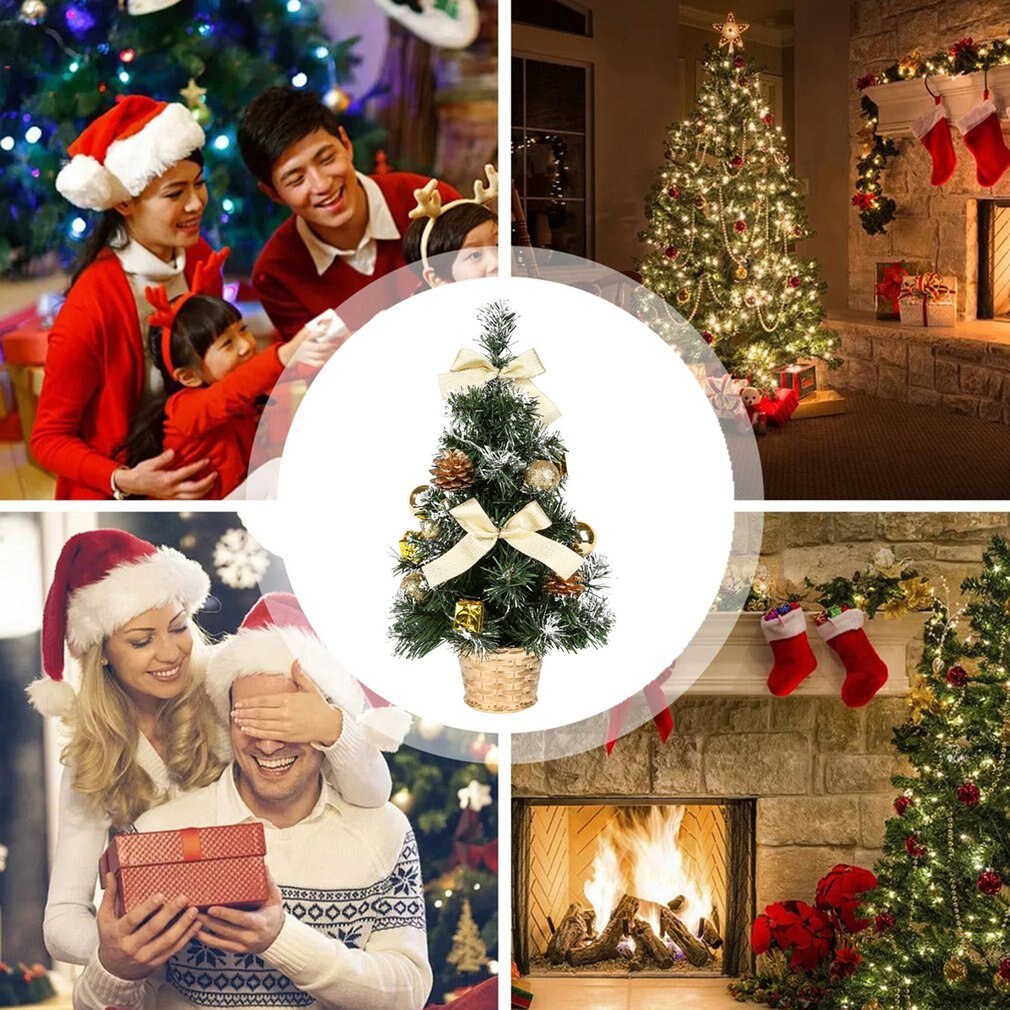 Tabletop Christmas Tree LED Light Battery Powered Luxury Tabletop Christmas Tree Hanging Decorations For Home